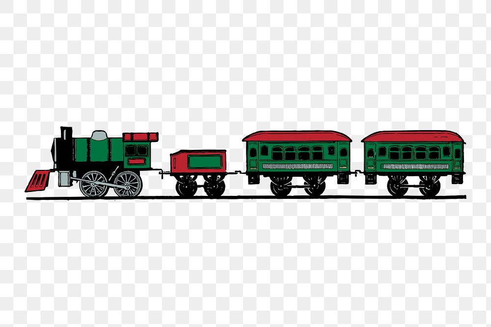 Vintage train png sticker illustration, transparent background. Free public domain CC0 image.