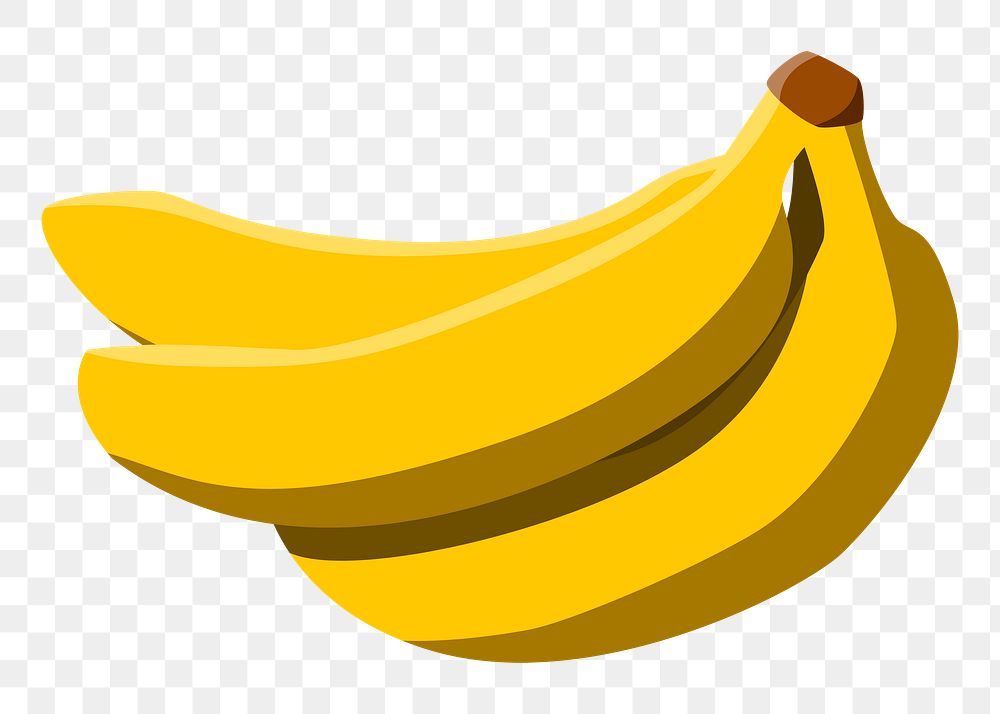 Banana png illustration, transparent background. Free public domain CC0 image.