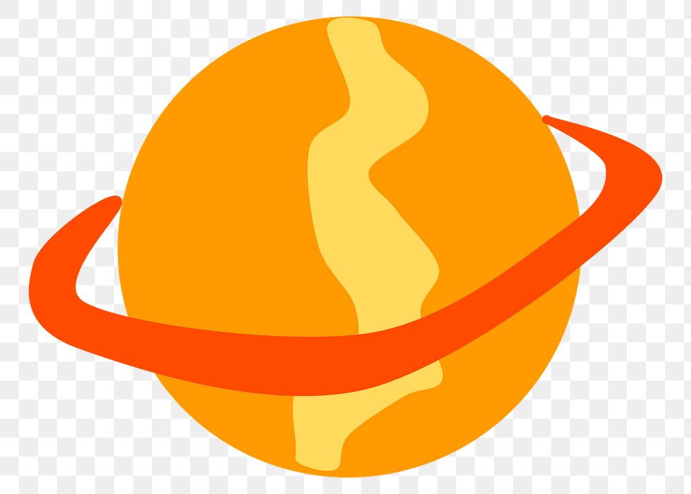 Saturn planet png illustration, transparent background. 