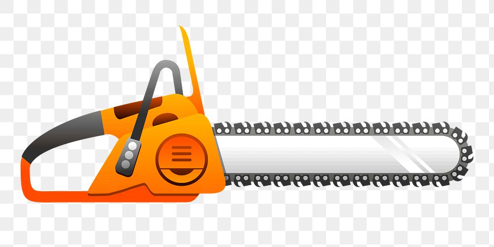 Chainsaw png illustration, transparent background. Free public domain CC0 image.