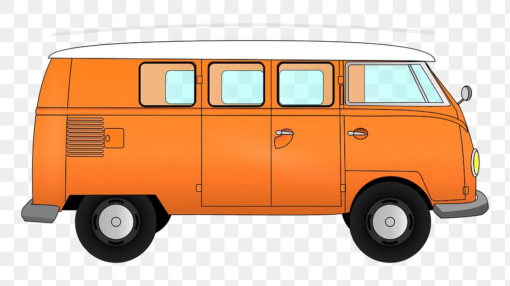 Orange van png illustration, transparent background. Free public domain CC0 image.