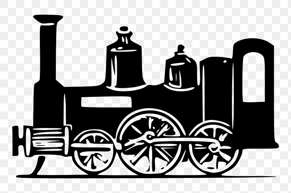 Steam train png  illustration, transparent background. Free public domain CC0 image.