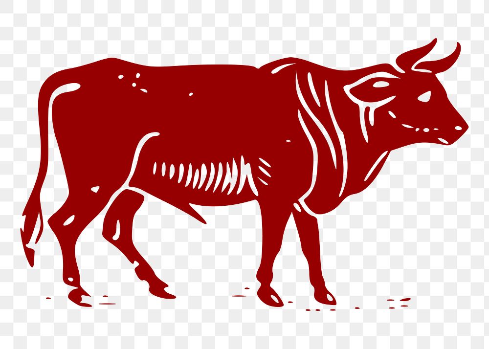 Ox png illustration, transparent background. Free public domain CC0 image.