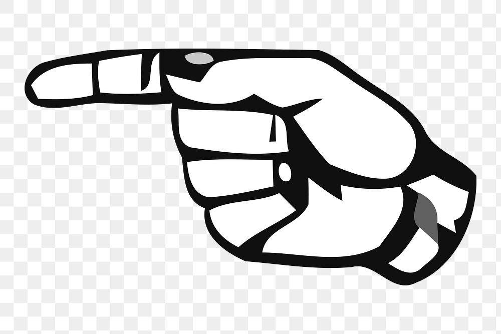 Hand pointing png illustration, transparent background. Free public domain CC0 image.