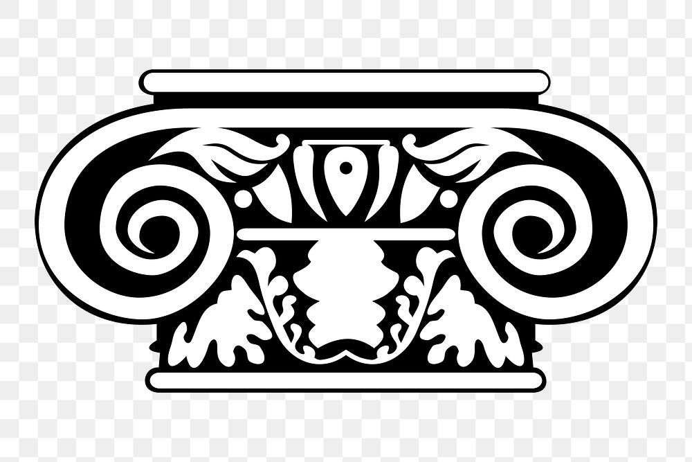 Ionic column png illustration, transparent background. Free public domain CC0 image.