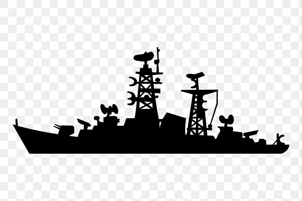 Military ship png illustration, transparent background. Free public domain CC0 image.