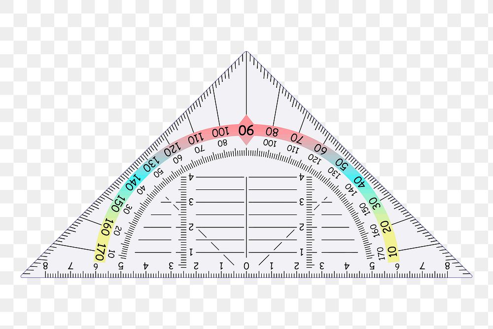 Triangle ruler png illustration, transparent background. Free public domain CC0 image.