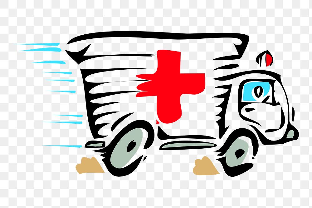 Ambulance png sticker, transparent background. Free public domain CC0 image.