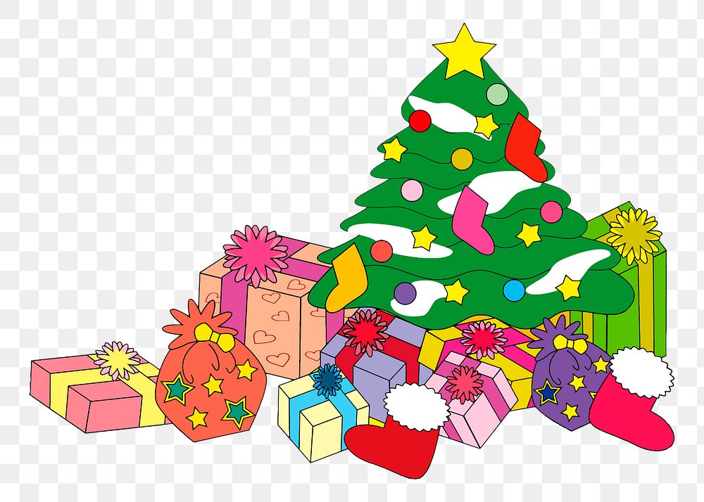 Christmas presents png illustration, transparent background. Free public domain CC0 image.