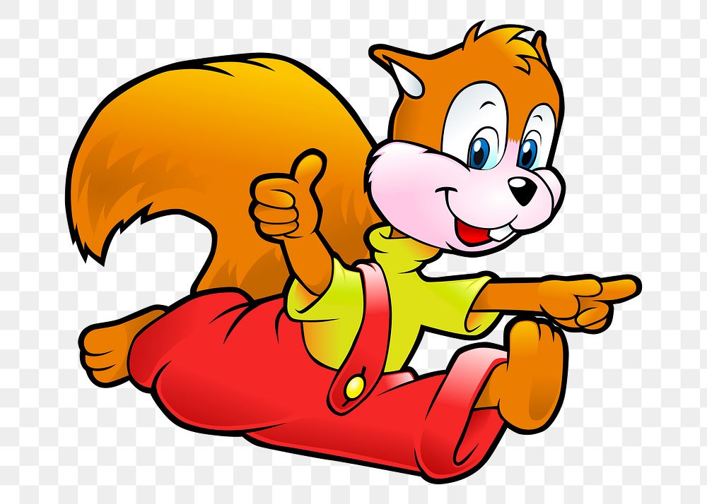 Cartoon squirrel png illustration, transparent background. Free public domain CC0 image.