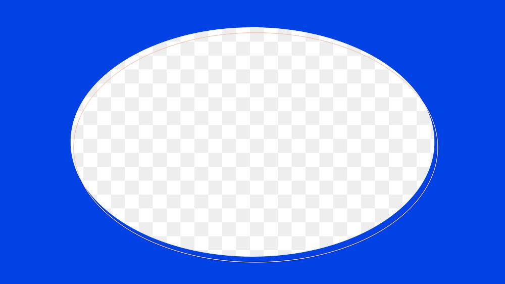 Oval frame png, dark blue design, transparent background