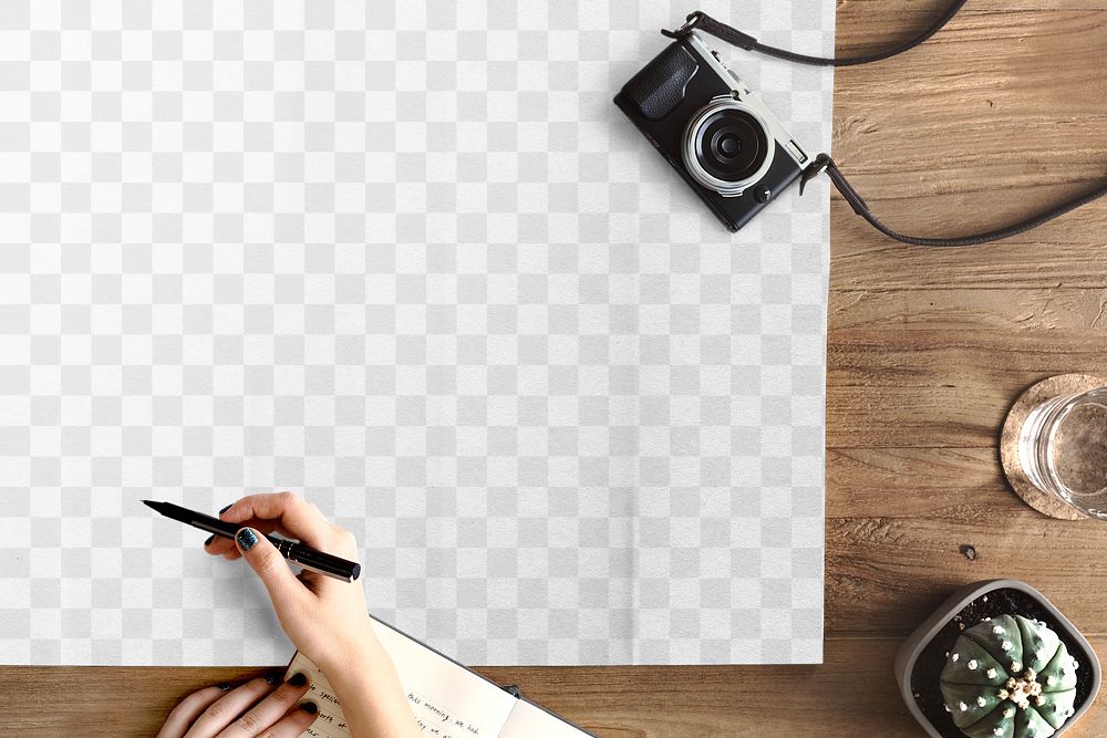 Map paper png transparent mockup