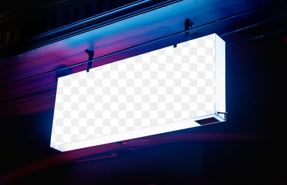 Neon sign png mockup, transparent design