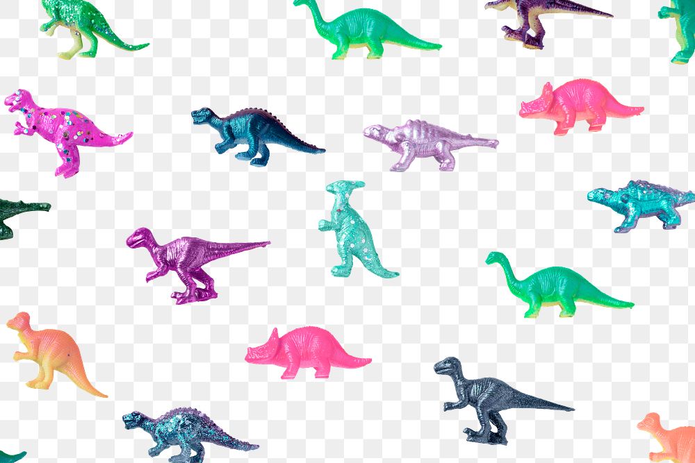 Png colorful dinosaur pattern background, transparent design
