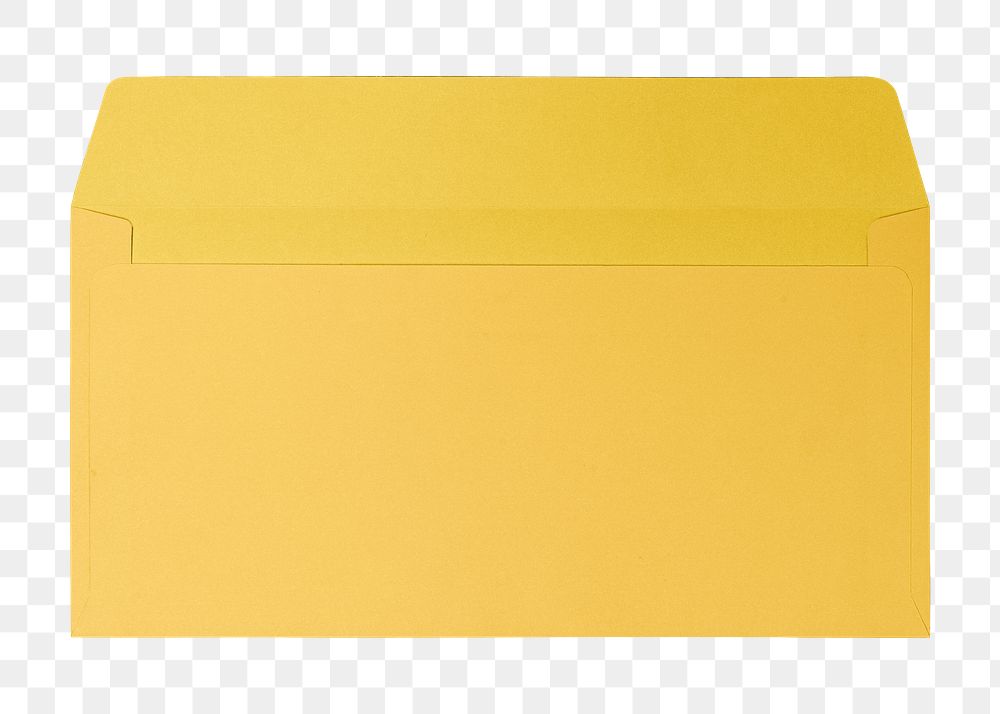 Yellow envelope png sticker, transparent background