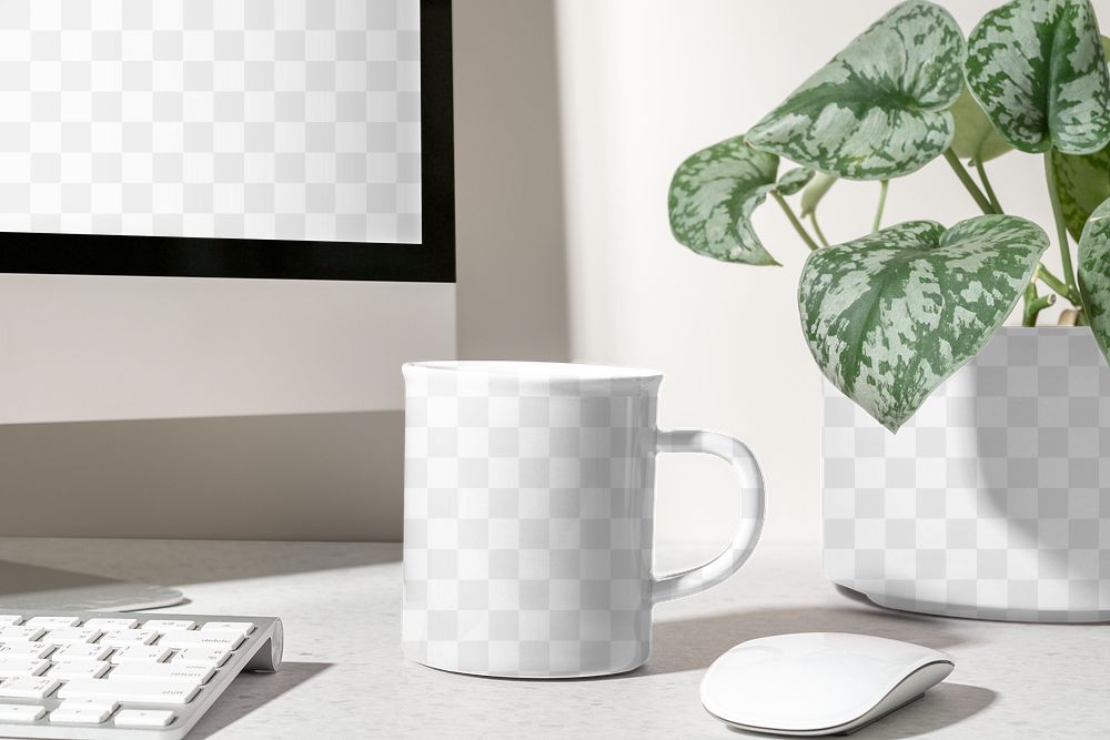 Coffee mug mockup, product, transparent design