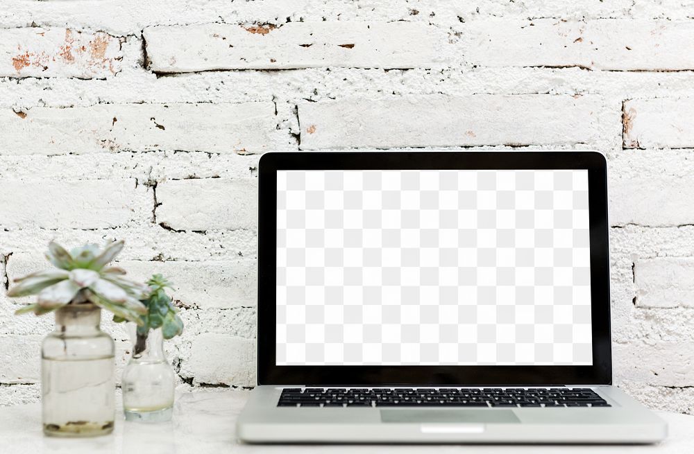 Laptop screen png mockup, digital device, transparent design 