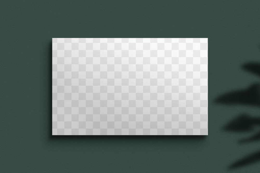 Business card png mockup, leaf shadow, editable transparent design