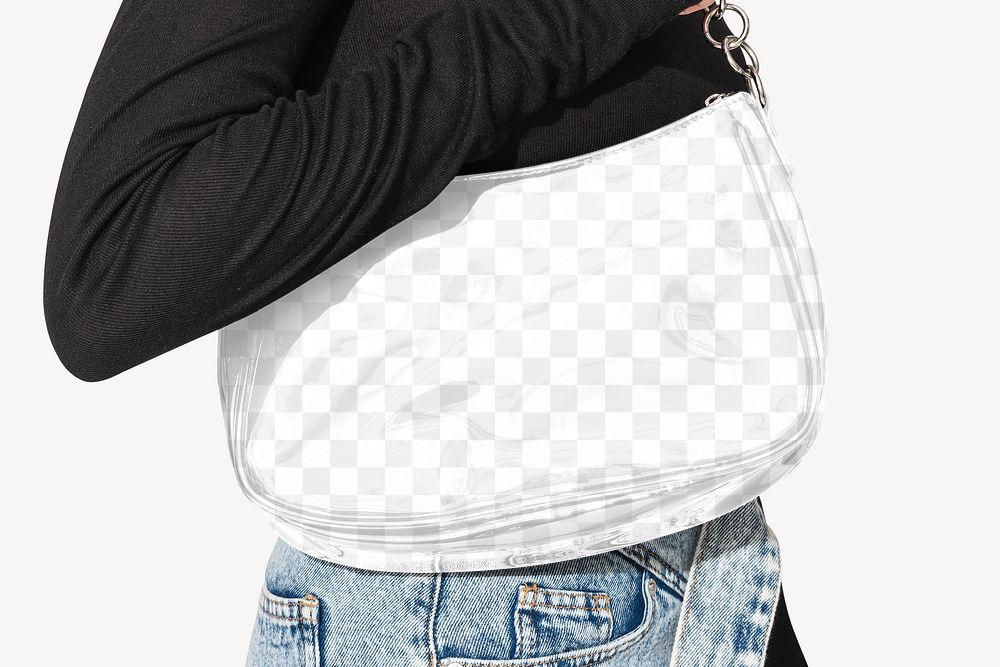 Baguette bag png mockup, transparent design
