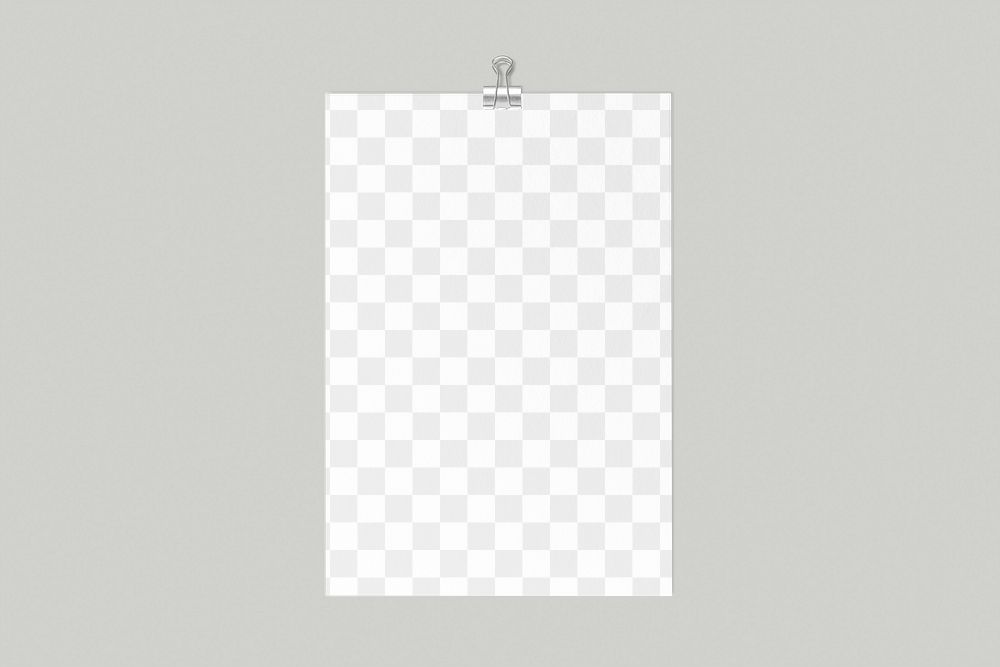 Paper poster png mockup, transparent design 