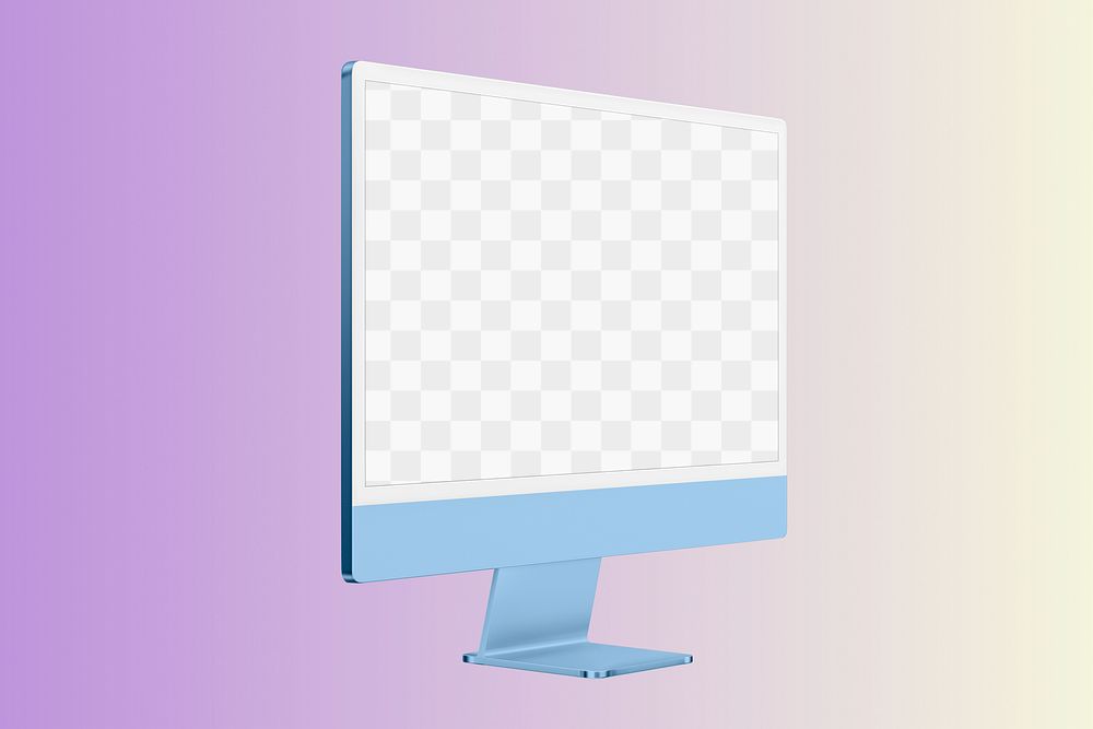 Computer screen png transparent mockup