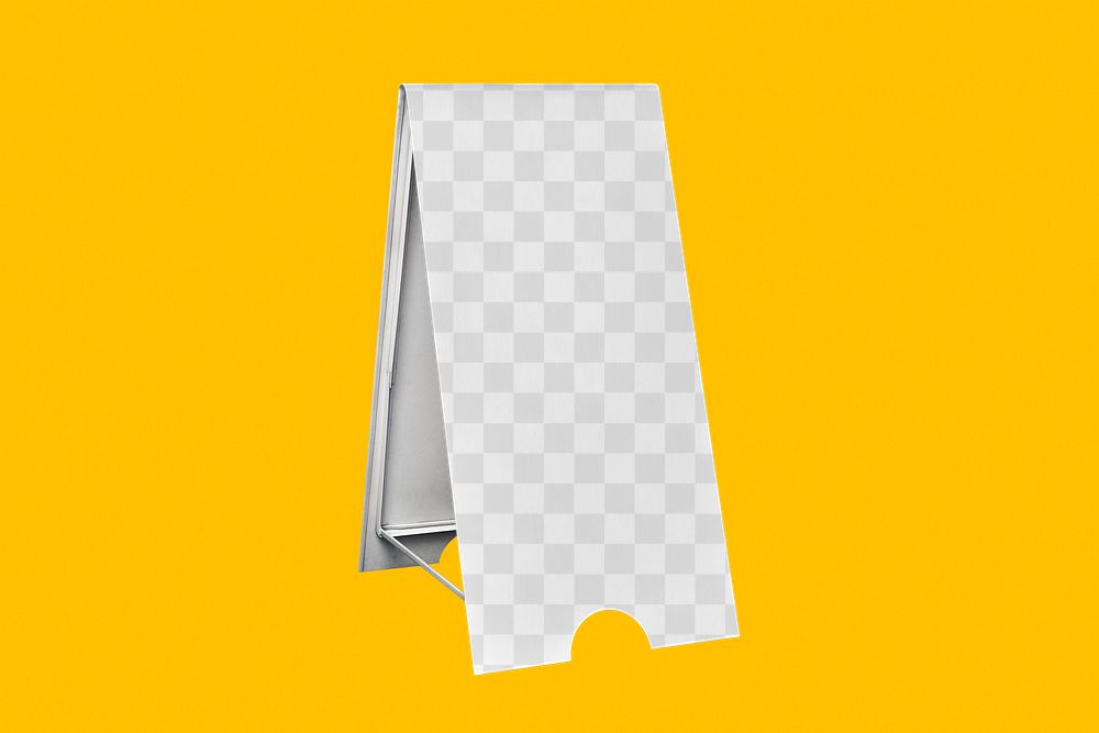 A-frame sign png transparent mockup