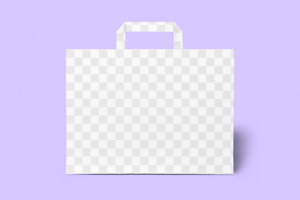 Shopping paper bag png mockup, transparent design 