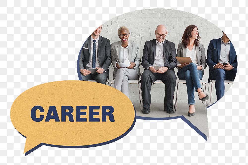 Career png speech bubble, human resources image on transparent background
