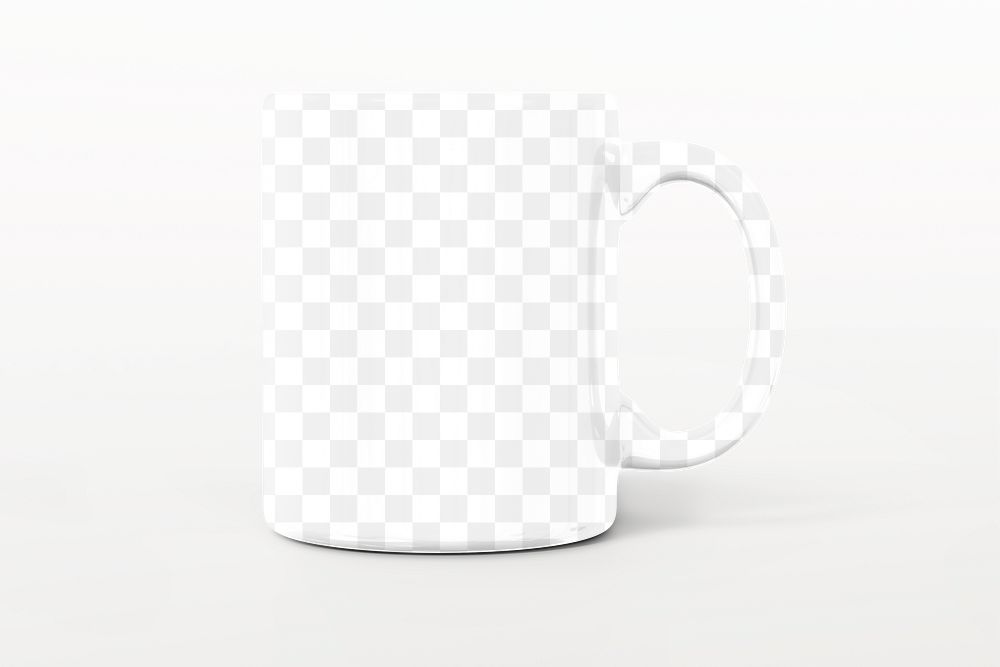 Ceramic mug png mockup, transparent product design