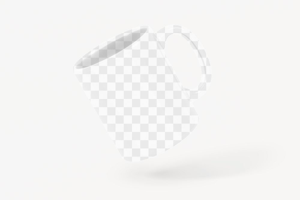 Ceramic mug png mockup, transparent product design