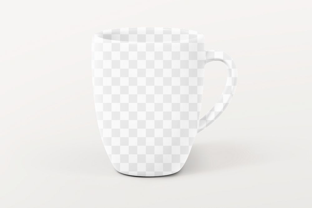 Ceramic coffee png mug mockup, transparent design