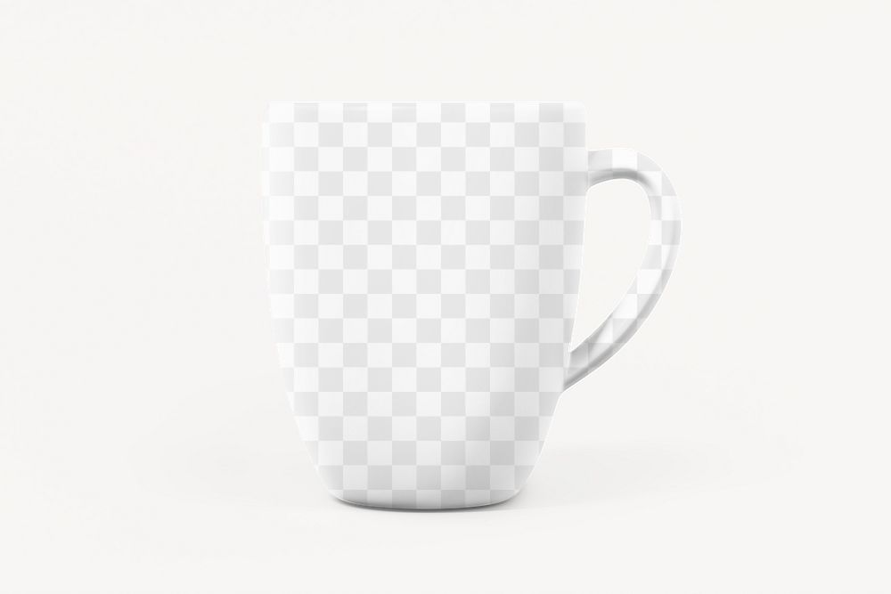 Ceramic coffee png mug mockup, transparent design