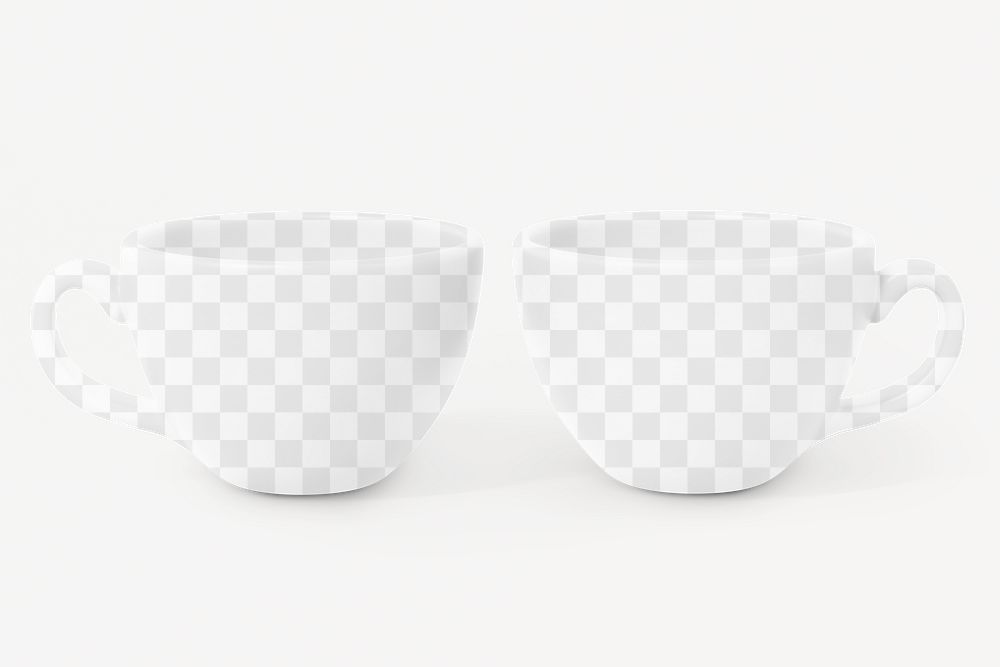 Coffee cups png mockup, transparent product design