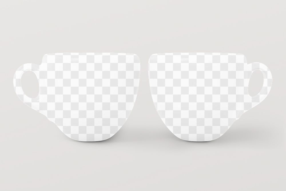 Espresso cups png mockup, transparent product design