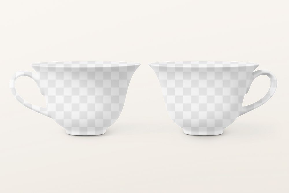 Tea cup png mockup, transparent design