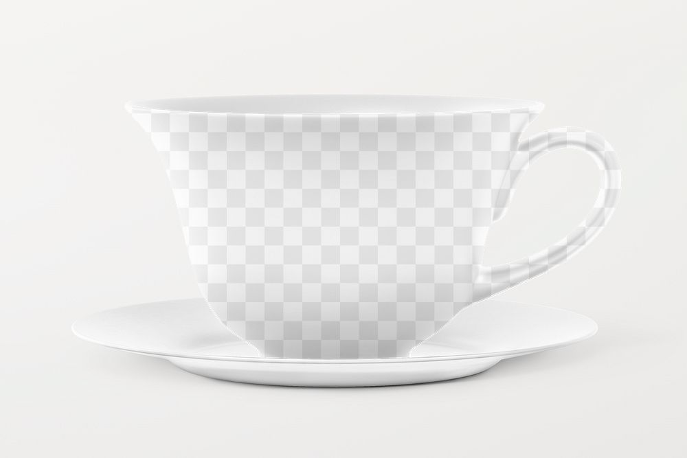 Tea cup png mockup, transparent design