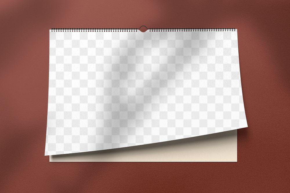 Wall calendar png mockup, aesthetic transparent design