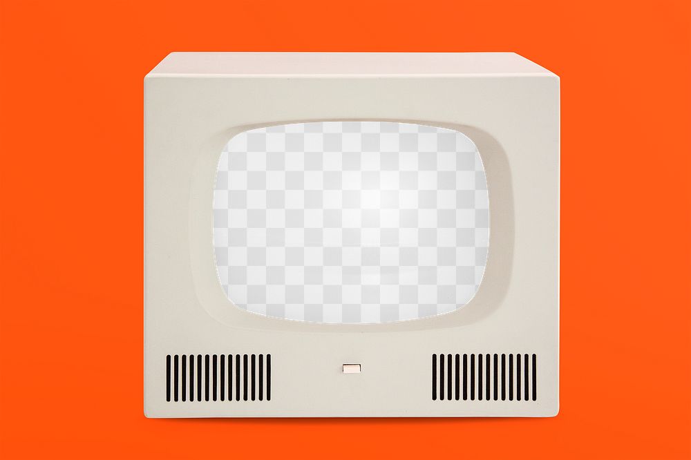 Retro TV screen png mockup, transparent desgin