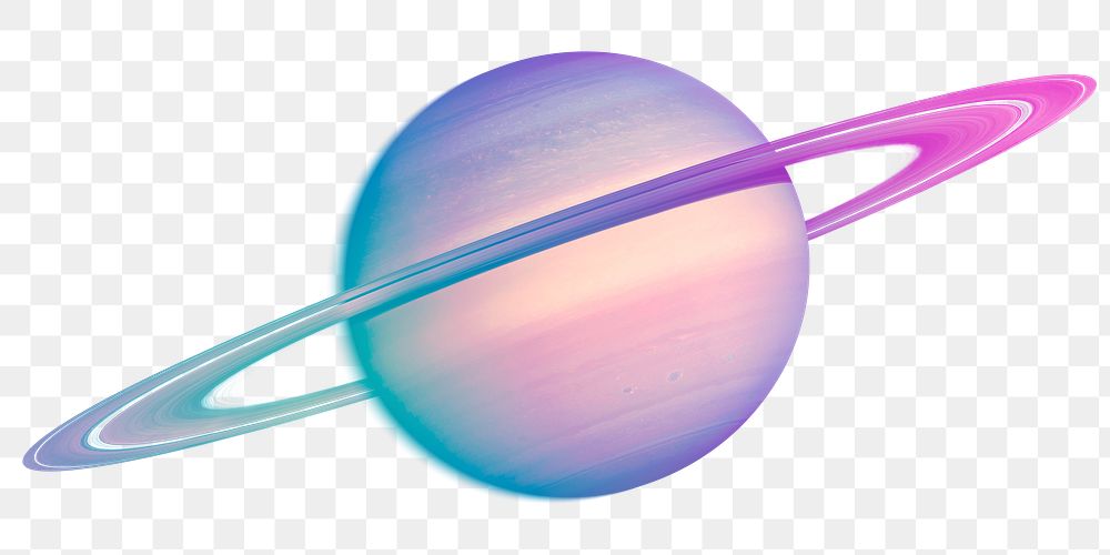 Colorful Saturn png sticker, transparent background