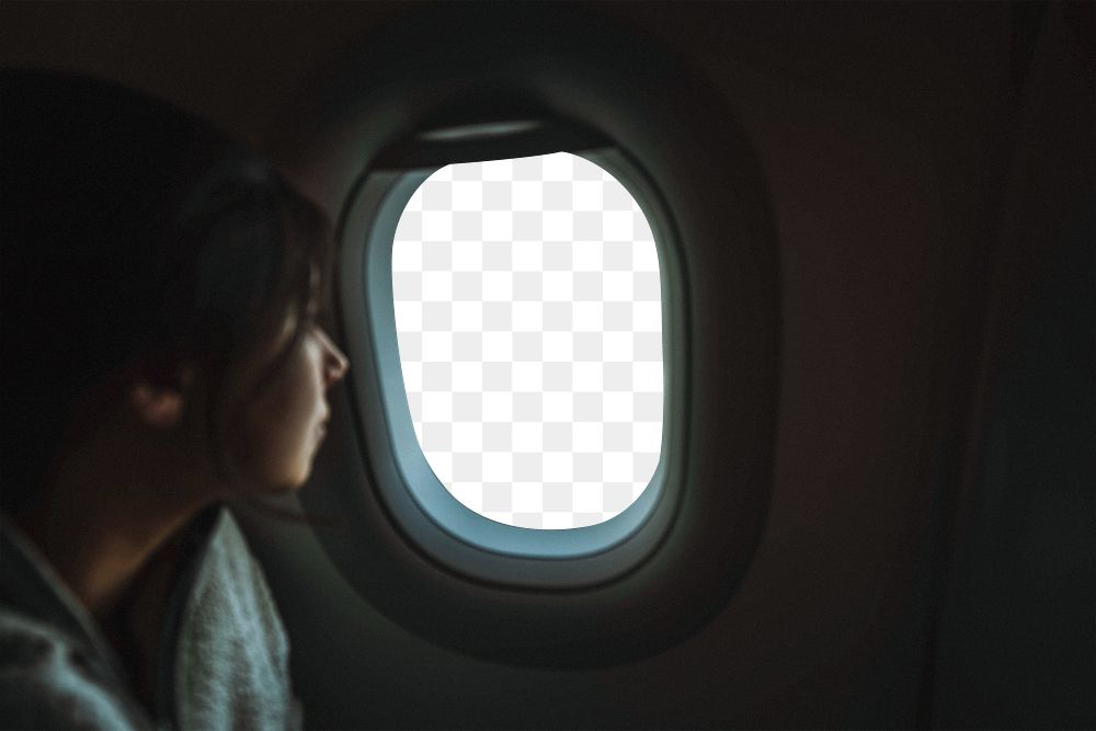 Airplane window png frame, transparent design