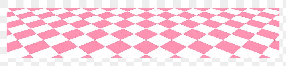 Checkered pattern png border, pink design, transparent background