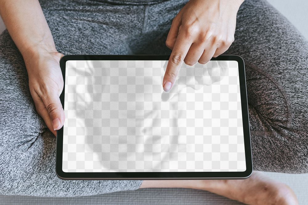 Tablet screen png mockup, transparent design