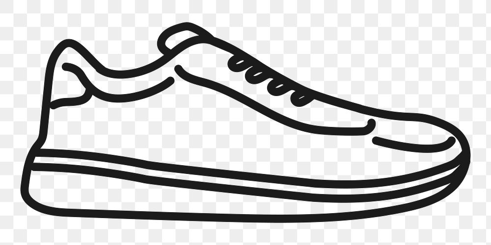 Black sneakers png sticker, transparent background