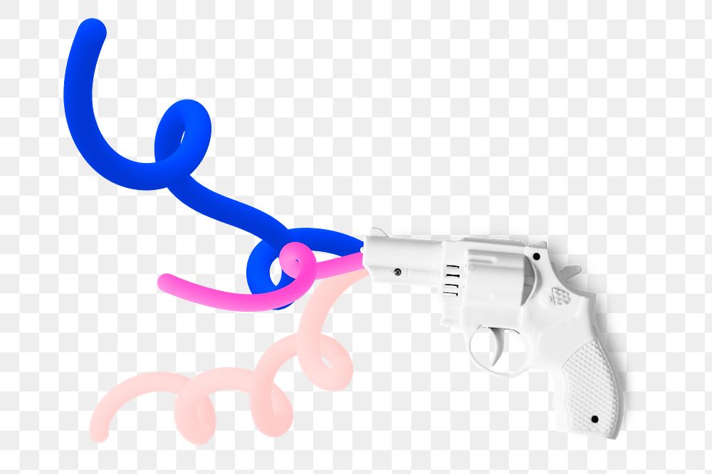 3D toy gun png sticker, transparent background