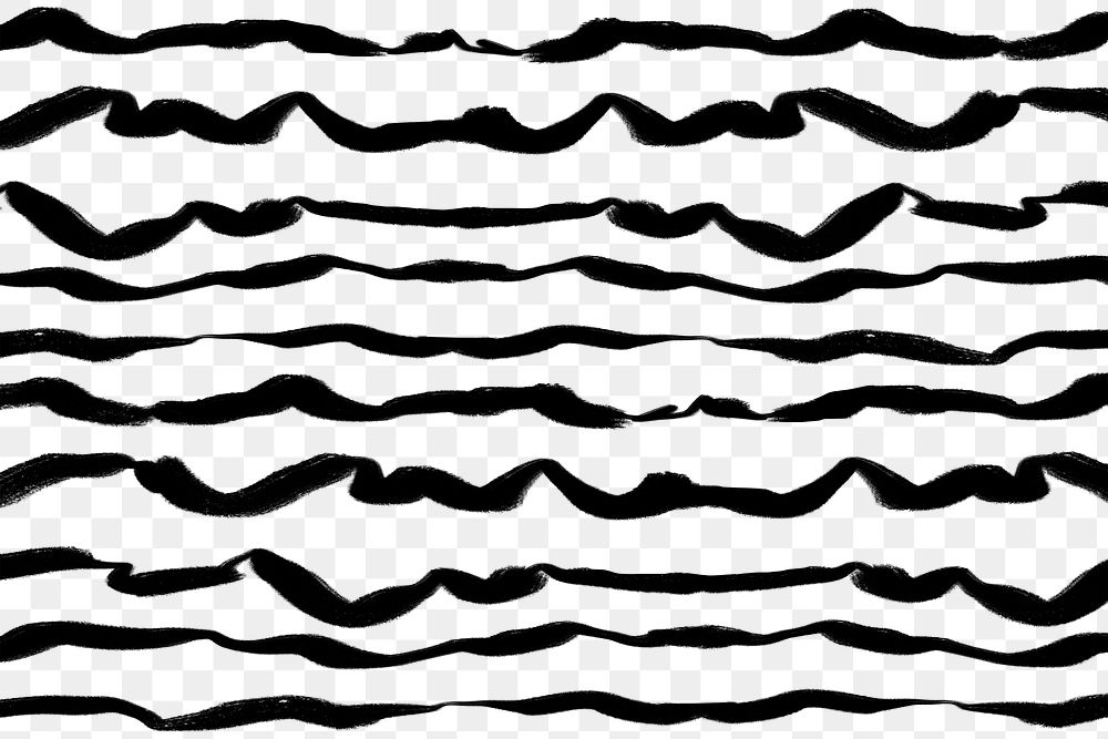 Png lines doodle background, black design, transparent background