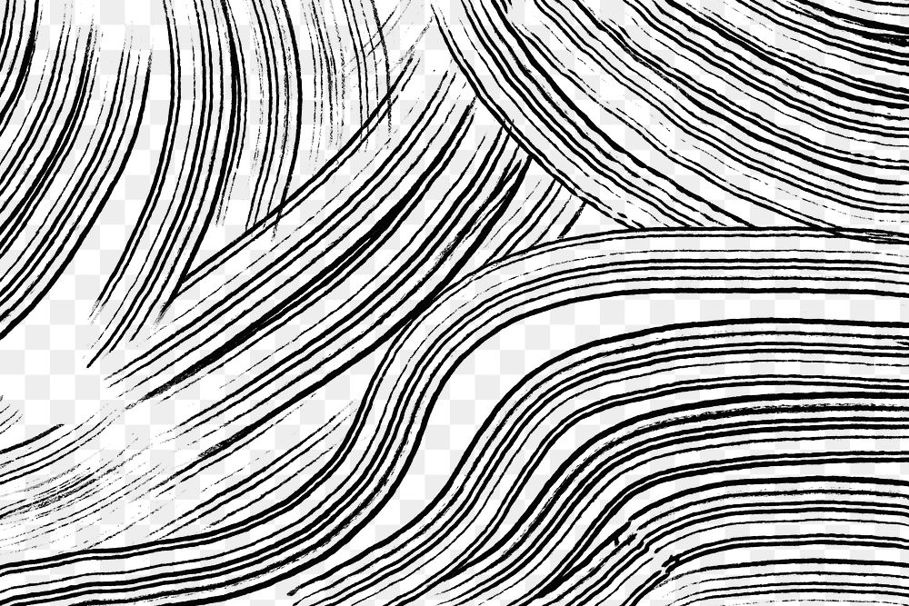 Png abstract brush smear background, black design, transparent background