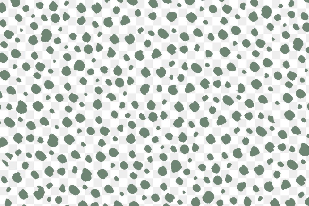 Png doodle dots pattern background, green design, transparent background