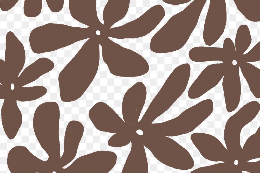 Brown flower  png pattern overlay, transparent background