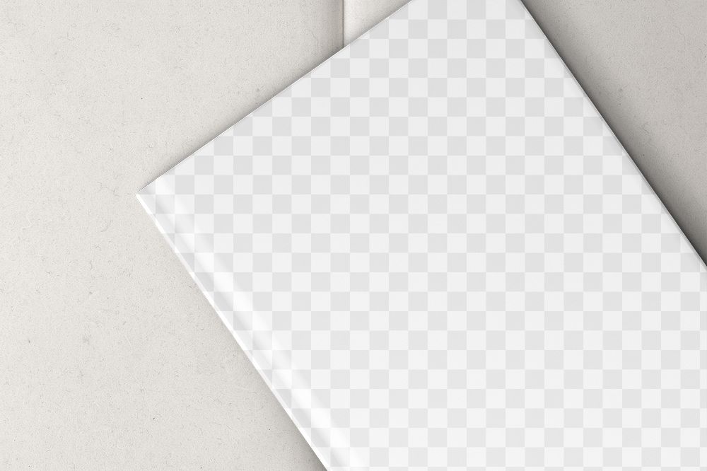 Book cover png mockup, transparent design