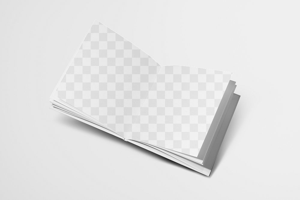 Open book png mockup, transparent design 